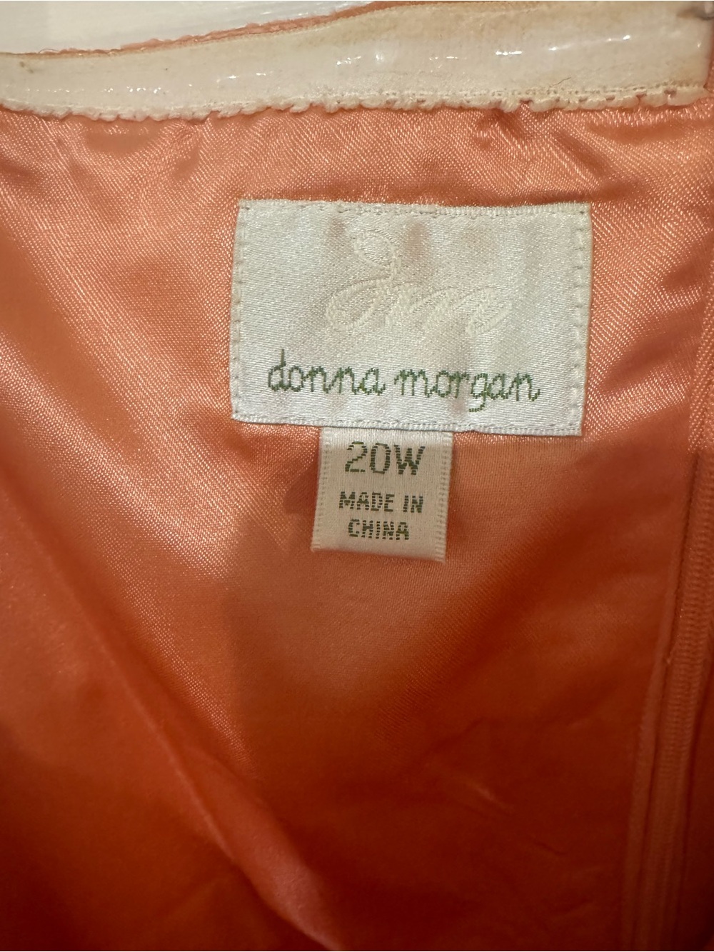 Donna Morgan Peach Draped Chiffon One Shoulder Long Dress - Picture 3 of 3